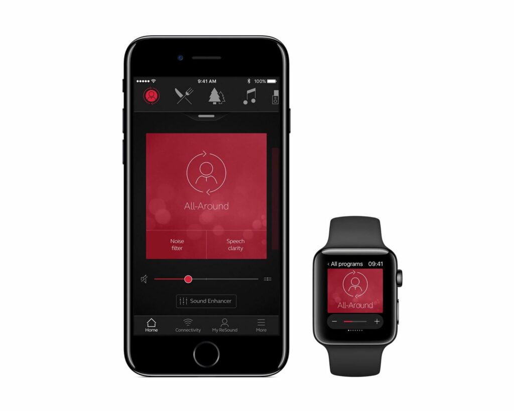 Apple iPhone und Apple Watch mit ReSound Smart 3D App